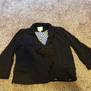 Aryn K Black Blazer with Geometric Lining
